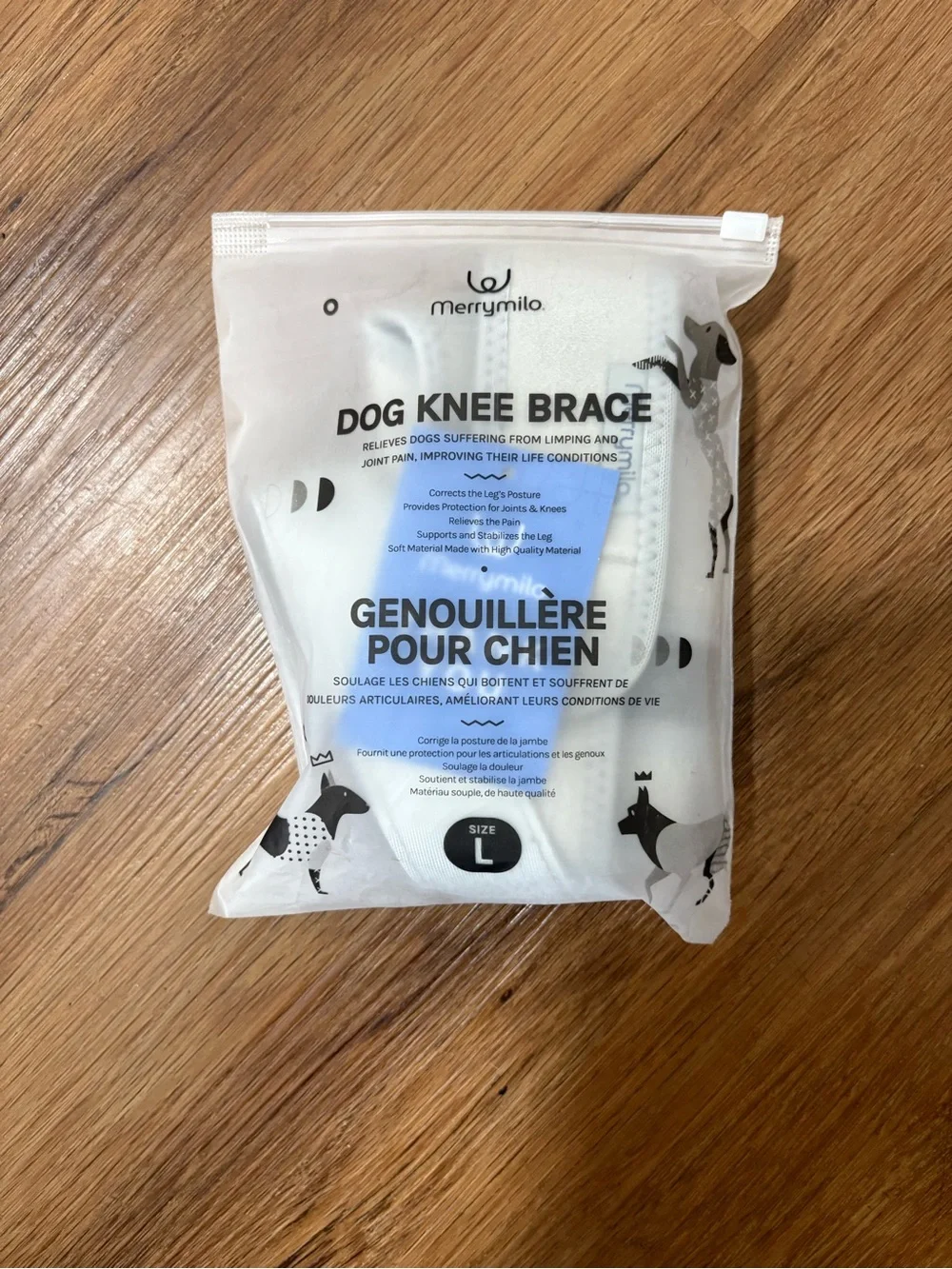 Dog Knee Brace for Sprain‎ ACL Injury Support Back Leg Adjustable Large